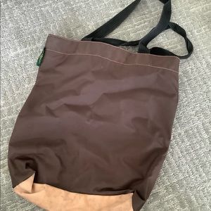 Herve Chapelier, long tote bag, nylon, brown